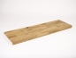 Preview: Stair Tread Window Sill Shelf Oak Rustic 20 mm, finger joint lamella KGZ, brushed, untreated, 20x300x1000 mm with overhang